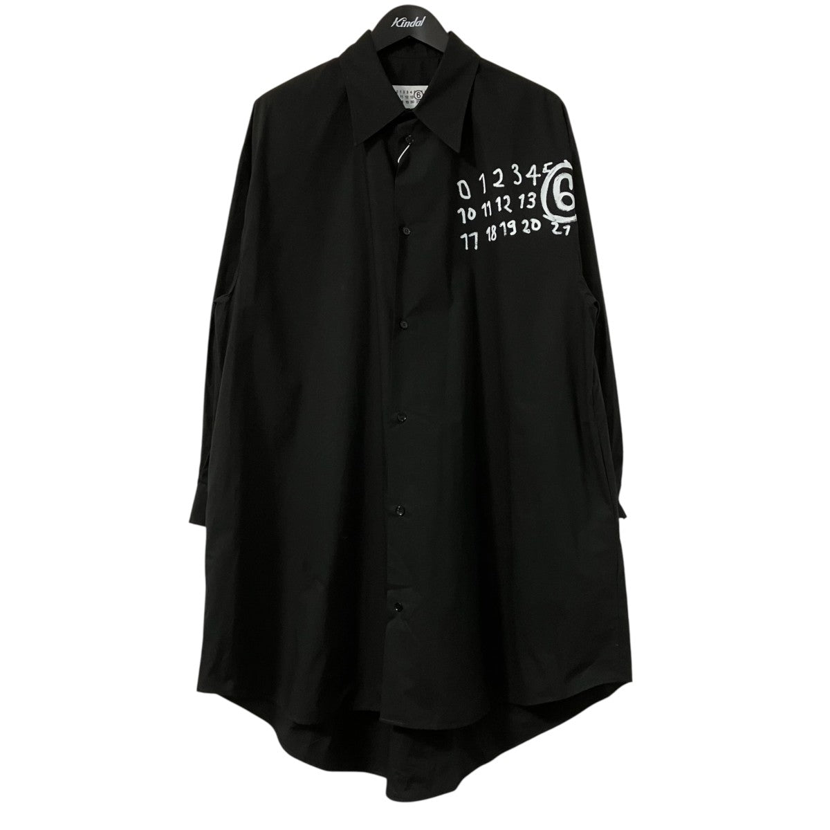 MM6 Maison Margiela ナンバリングコットンポプリンロングシャツS62CT0247 S47294 古着・中古-1枚目のアイテム画像