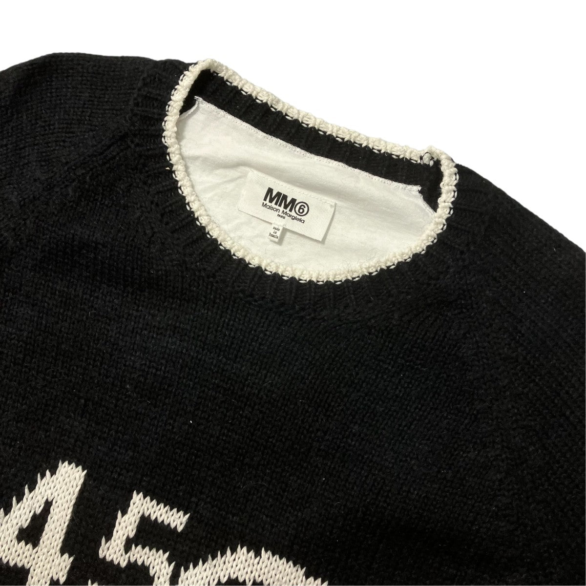 MM6 Maison Margiela ナンバーロゴニットモヘヤ混切替ニットS52GP0144 S18190 古着・中古-3枚目のアイテム画像