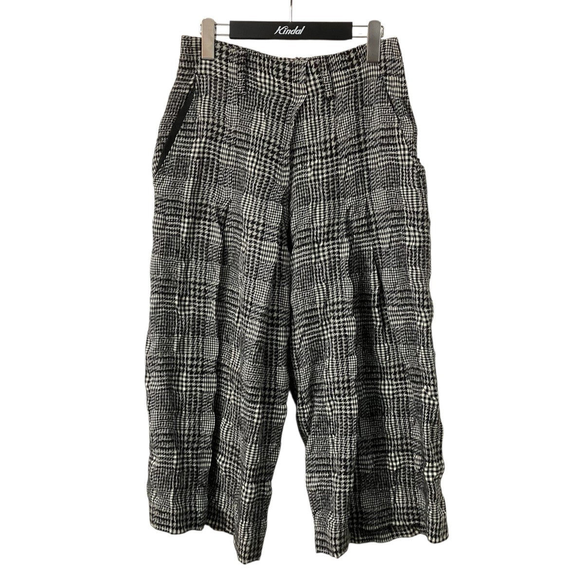 Y’s 06AW パッチワークチェッククロップドワイドパンツ YB-P27-125 古着・中古-1枚目のアイテム画像