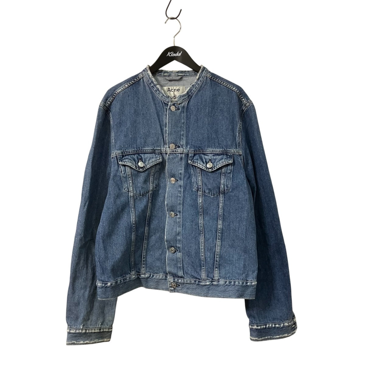 ACNE STUDIOS WHO IND FRAY 加工ノーカラーデニムジャケットデニムジャケット221156-135 古着・中古-1枚目のアイテム画像
