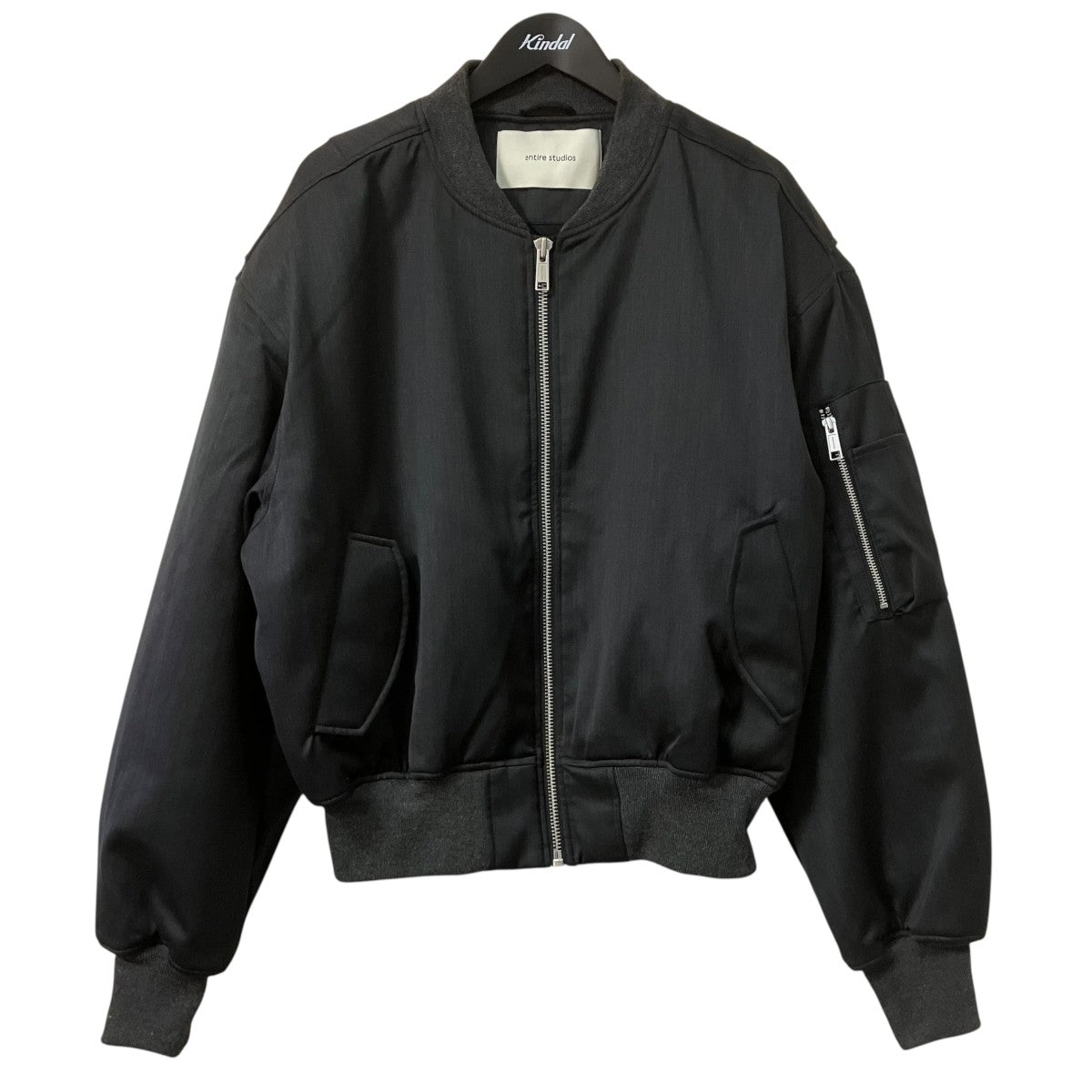 ENTIRE STUDIOS CROPPED BROAD BOMBER SUITINGクロップドボンバージャケットESU-W26-1048-GR 古着・中古-1枚目のアイテム画像