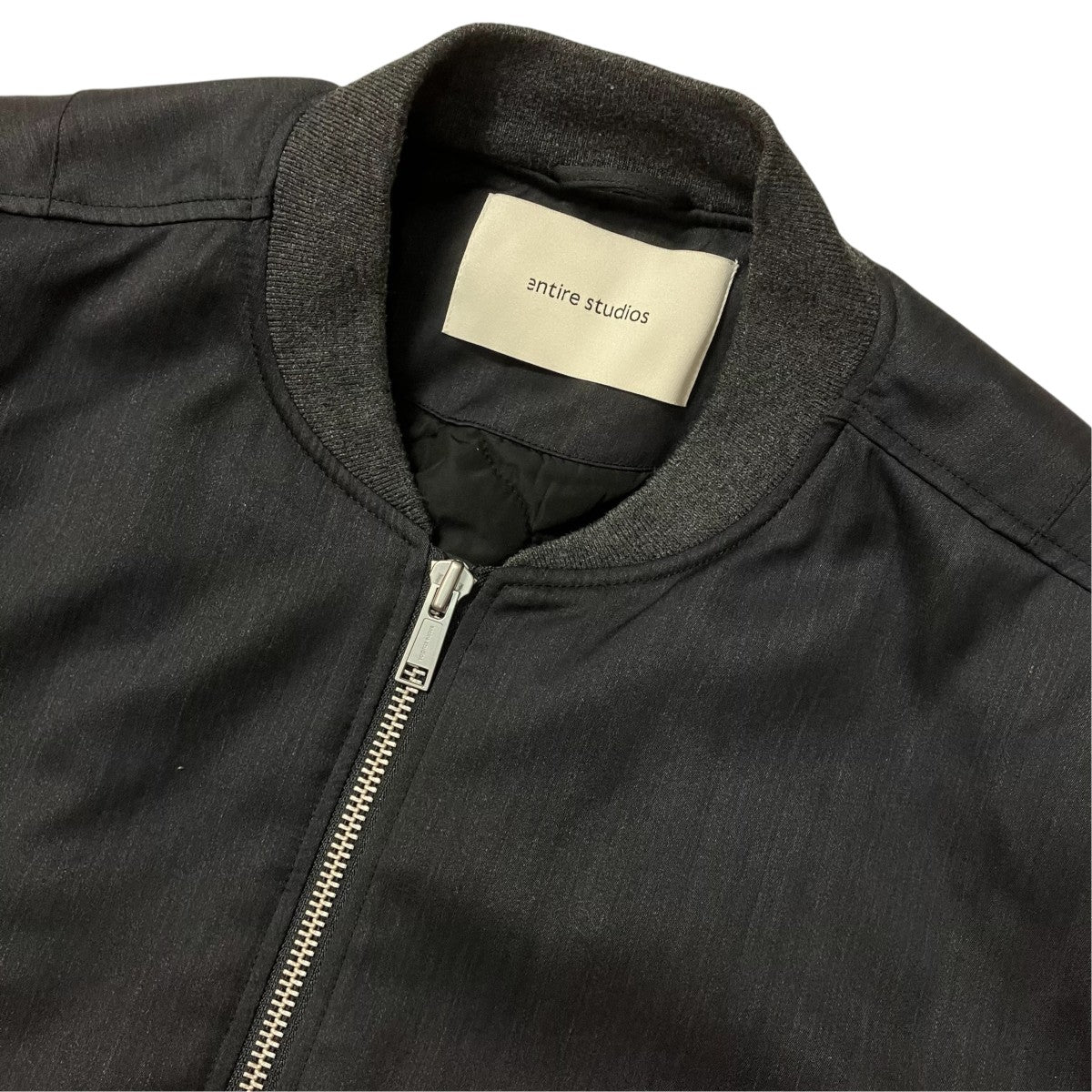 ENTIRE STUDIOS CROPPED BROAD BOMBER SUITINGクロップドボンバージャケットESU-W26-1048-GR 古着・中古-3枚目のアイテム画像