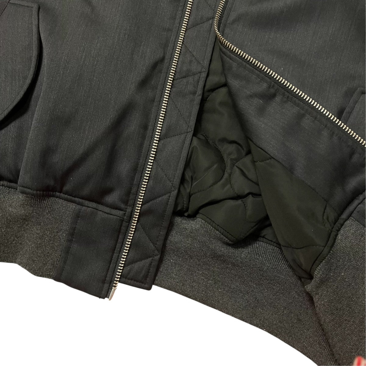 ENTIRE STUDIOS CROPPED BROAD BOMBER SUITINGクロップドボンバージャケットESU-W26-1048-GR 古着・中古-5枚目のアイテム画像