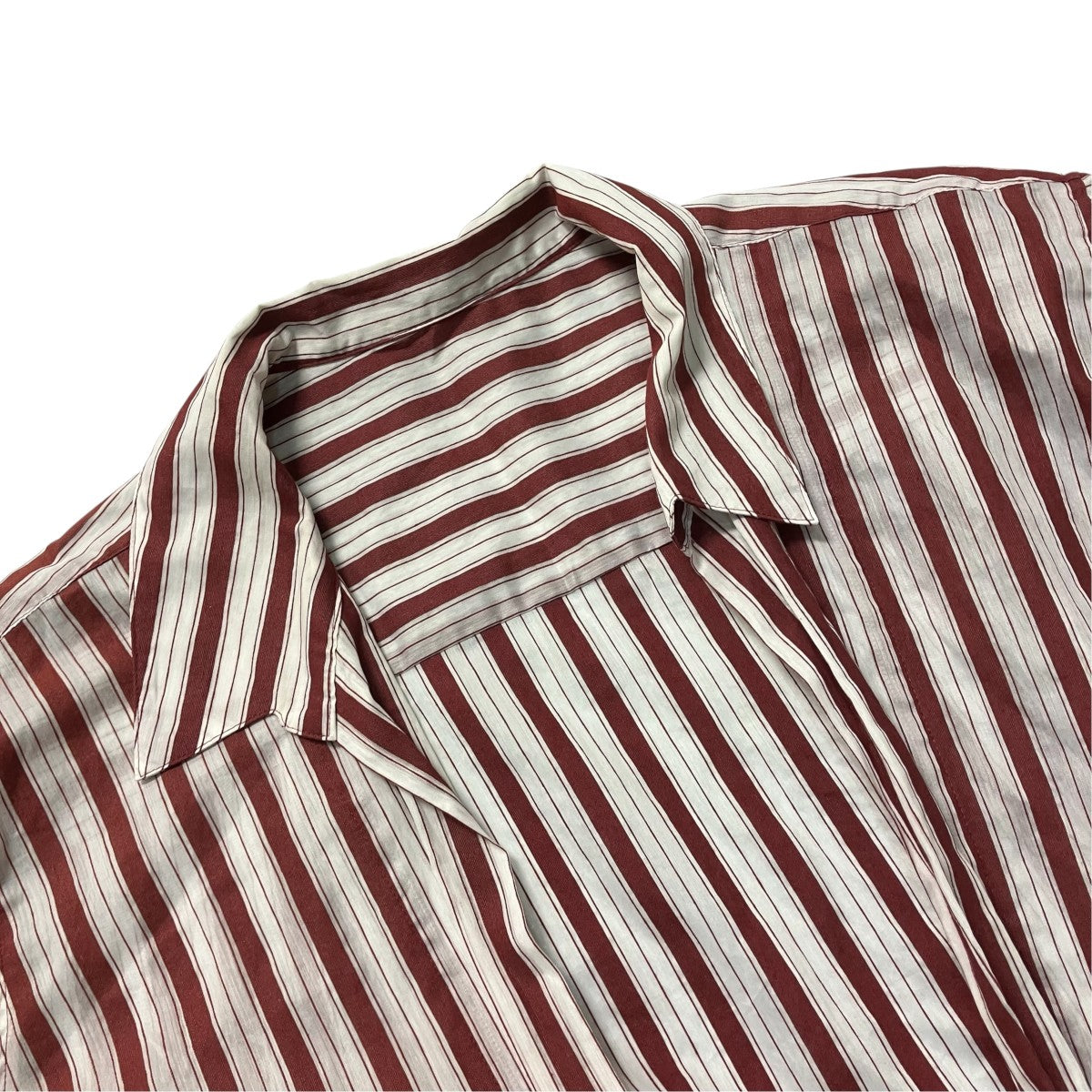 MACPHEE プラムシアーストライプ カシュクールシャツレギュラーカラーシャツ12-01-62-01601 820010 古着・中古-3枚目のアイテム画像