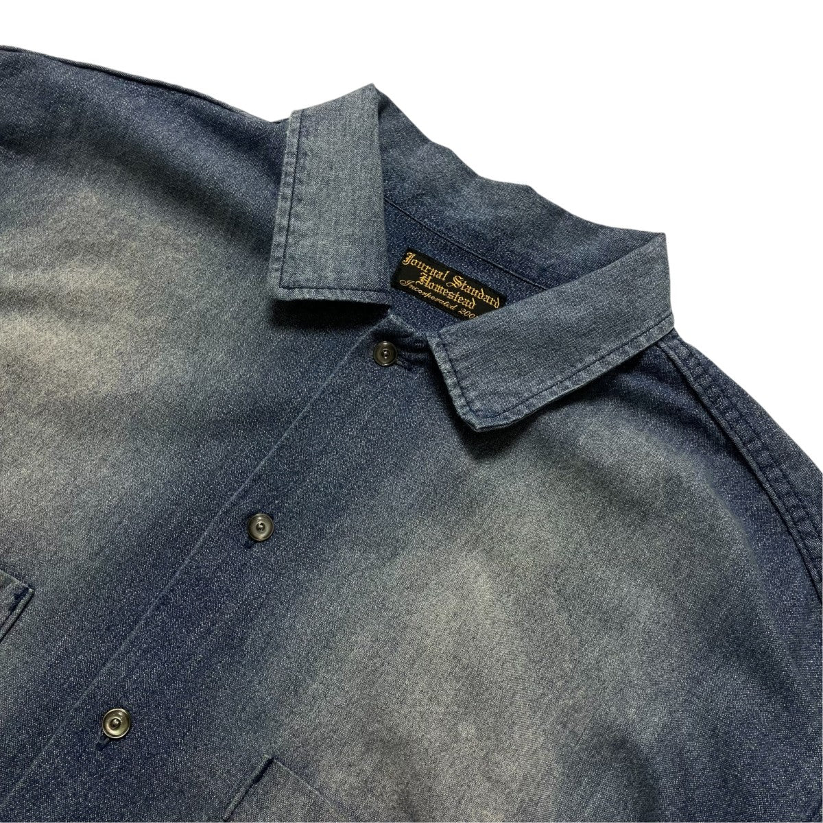 J．S HOMESTEAD 26AWシャンブレー リペア フェード シャツデニムシャツ26050470615030 古着・中古-3枚目のアイテム画像