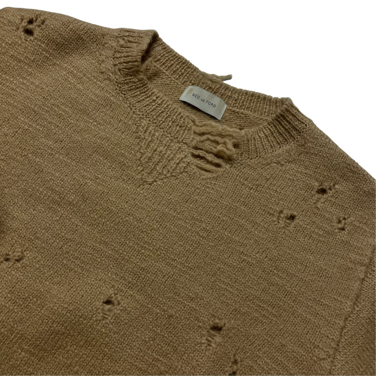BED J．W． FORD Bolo Crewダメージ加工ニット19AW-B-KT01 古着・中古-3枚目のアイテム画像