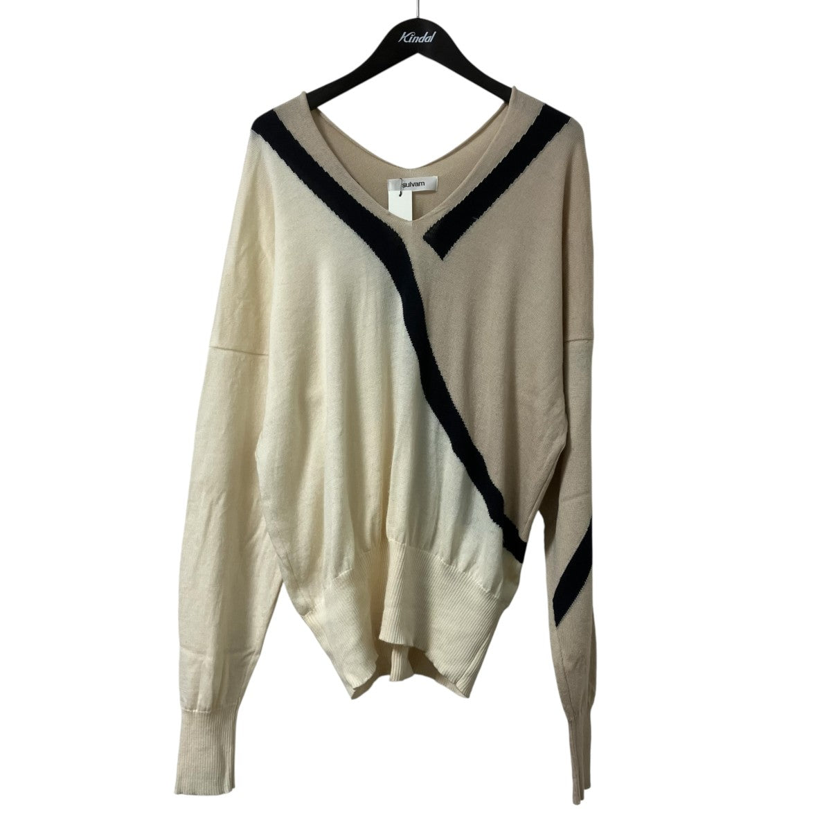 sulvam NOT SCHOOL KNITVネックニットSK-K01-810 古着・中古-1枚目のアイテム画像