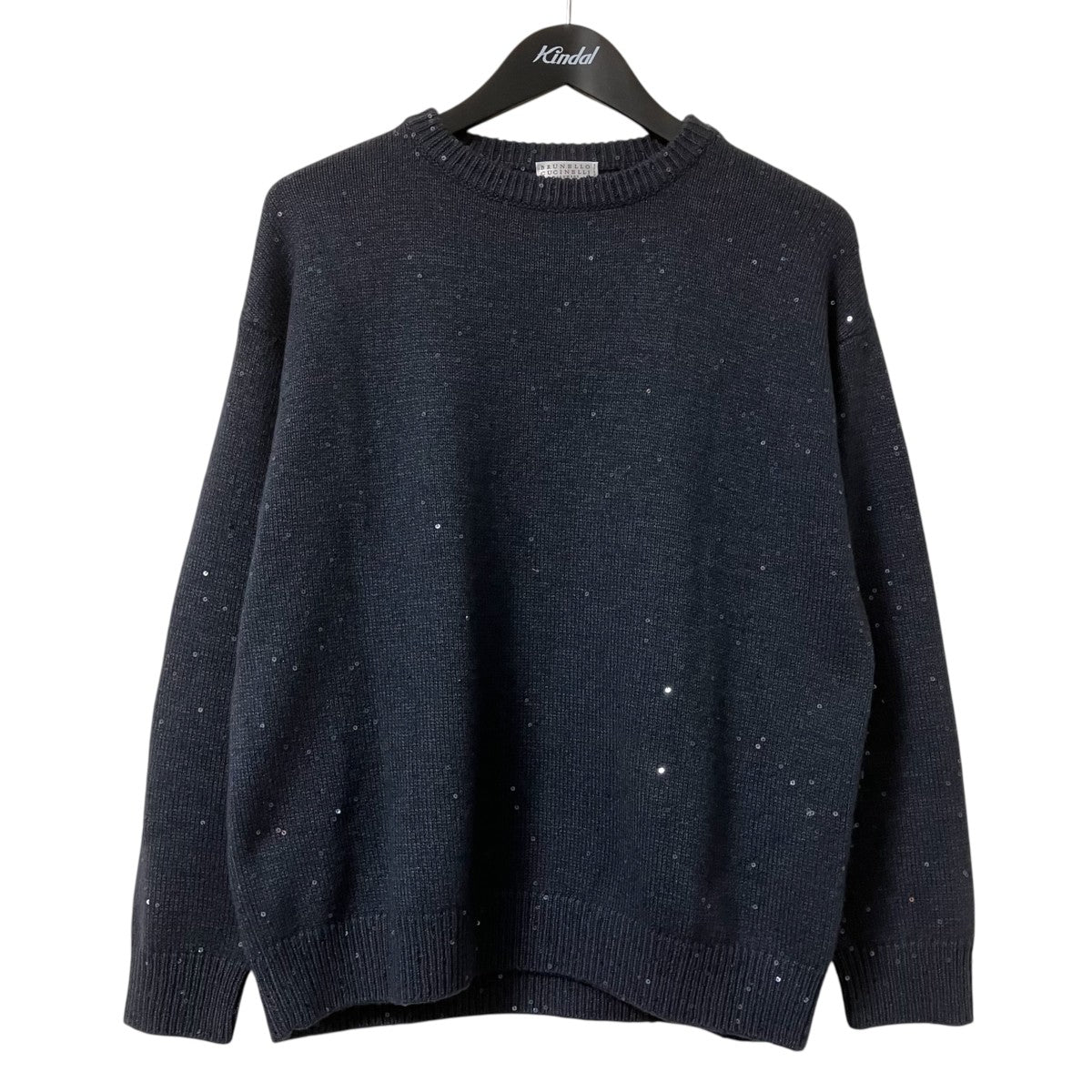 BRUNELLO CUCINELLI スパンコールネックニット 古着・中古-1枚目のアイテム画像