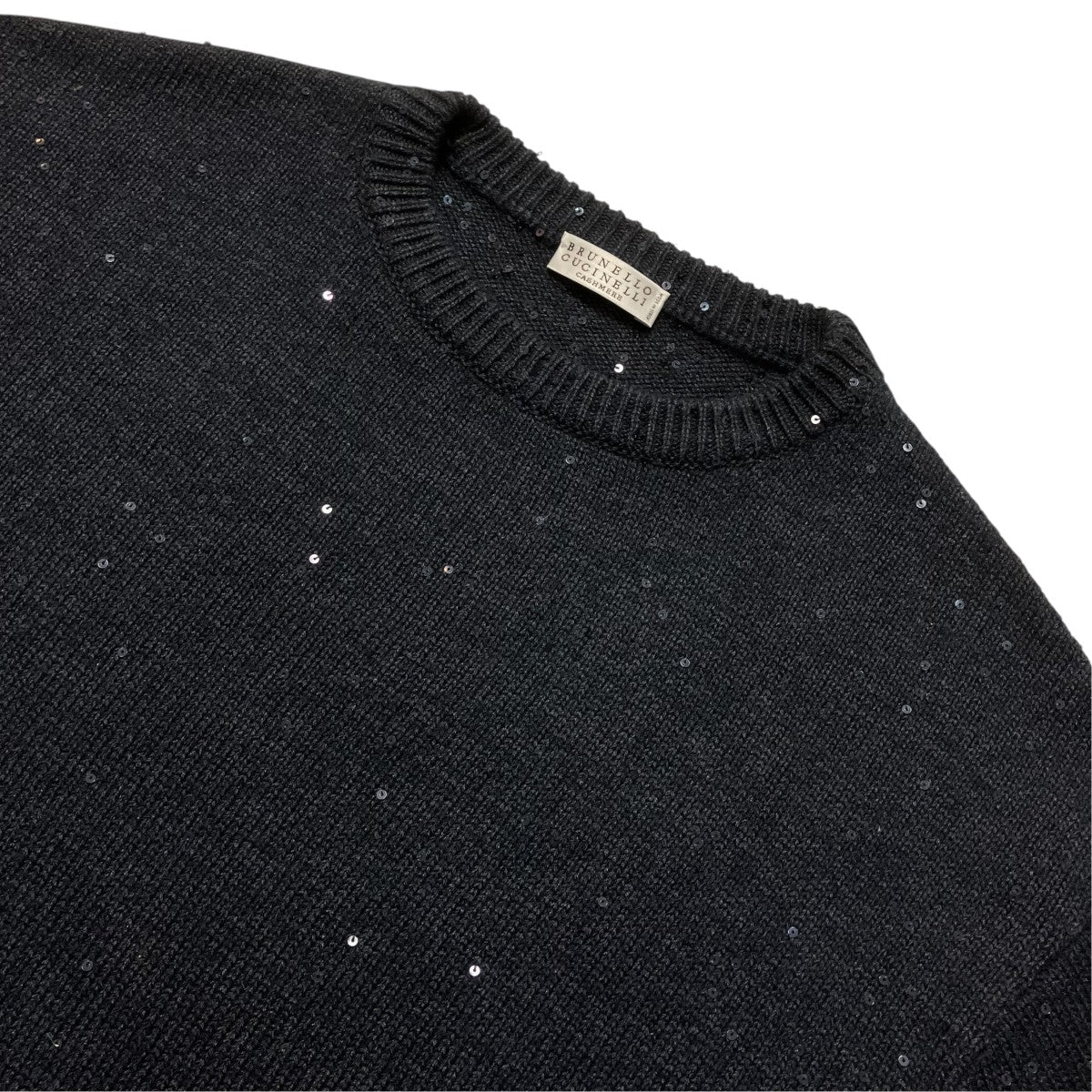 BRUNELLO CUCINELLI スパンコールネックニット 古着・中古-3枚目のアイテム画像