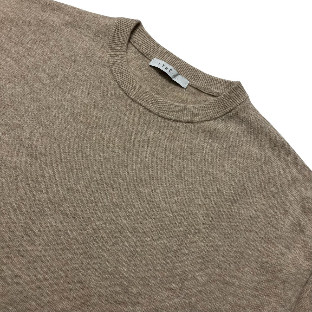 ETRE TOKYO ウールカシミヤニットプルオーバークルーネックセーター1222511024-0 古着・中古-3枚目のアイテム画像