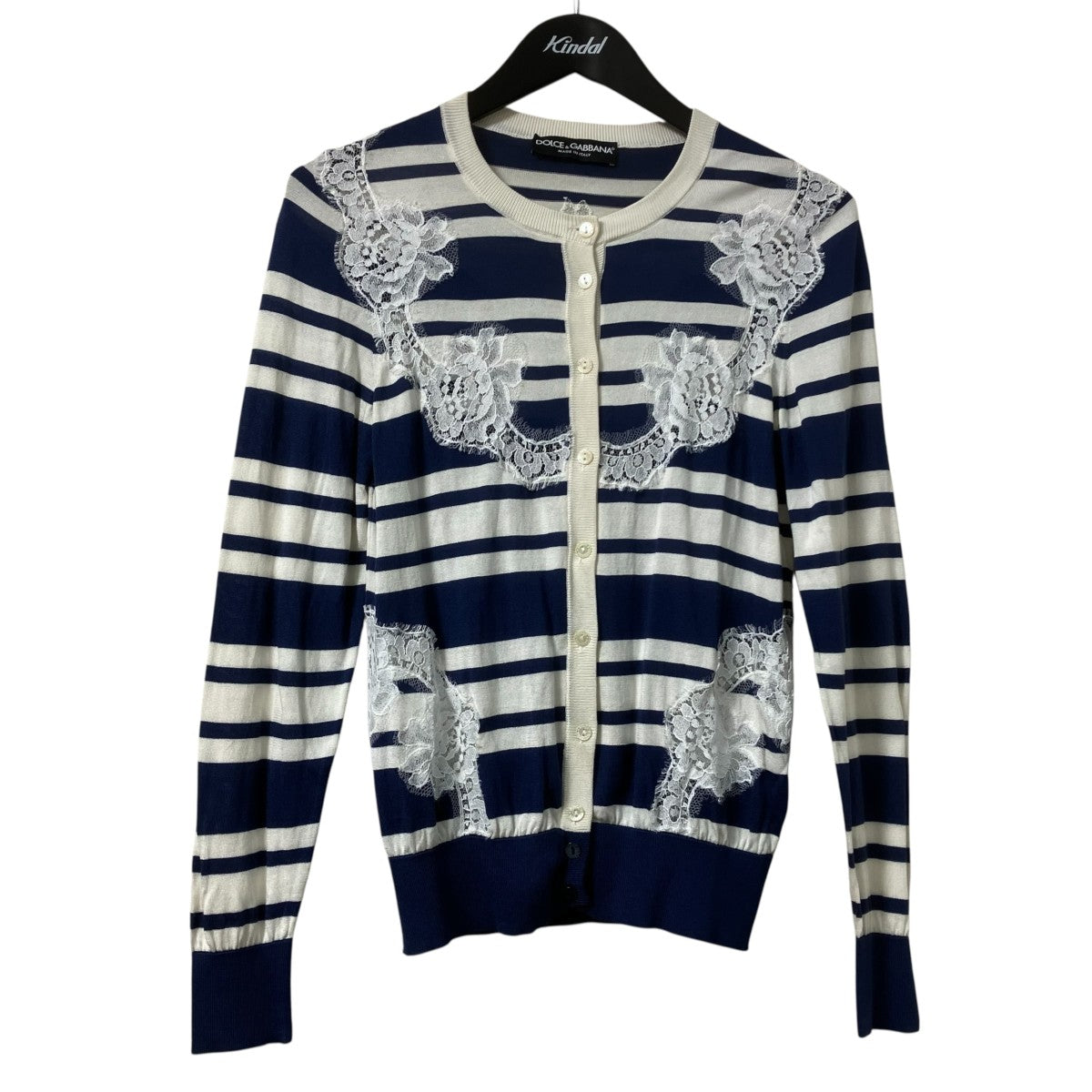 DOLCE ＆ GABBANA ボーダー レースレースカーディガンFNC15K 古着・中古-1枚目のアイテム画像