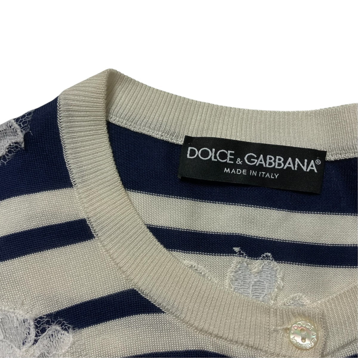 DOLCE ＆ GABBANA ボーダー レースレースカーディガンFNC15K 古着・中古-5枚目のアイテム画像