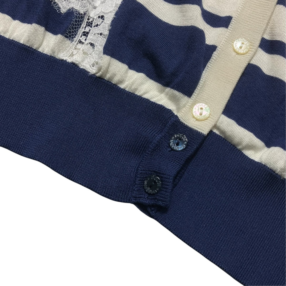 DOLCE ＆ GABBANA ボーダー レースレースカーディガンFNC15K 古着・中古-6枚目のアイテム画像