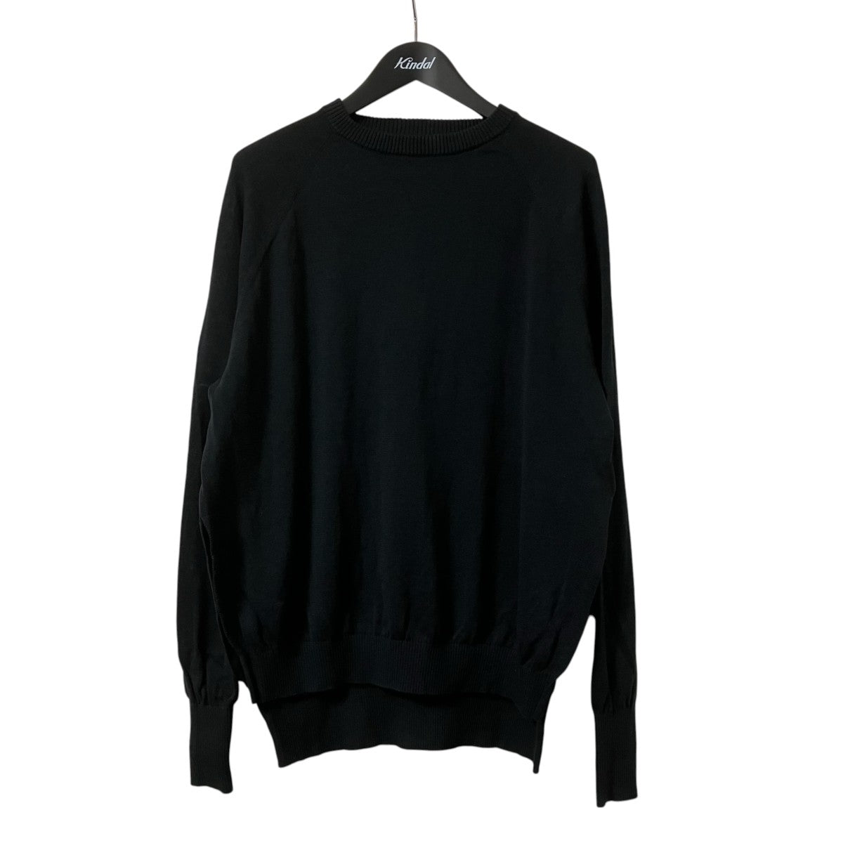 GROUND Y 25SSGIMA COTTON CREW NECK BACK HEM LONG KNITサイドスリットコットンニットGP-K01-060 古着・中古-1枚目のアイテム画像