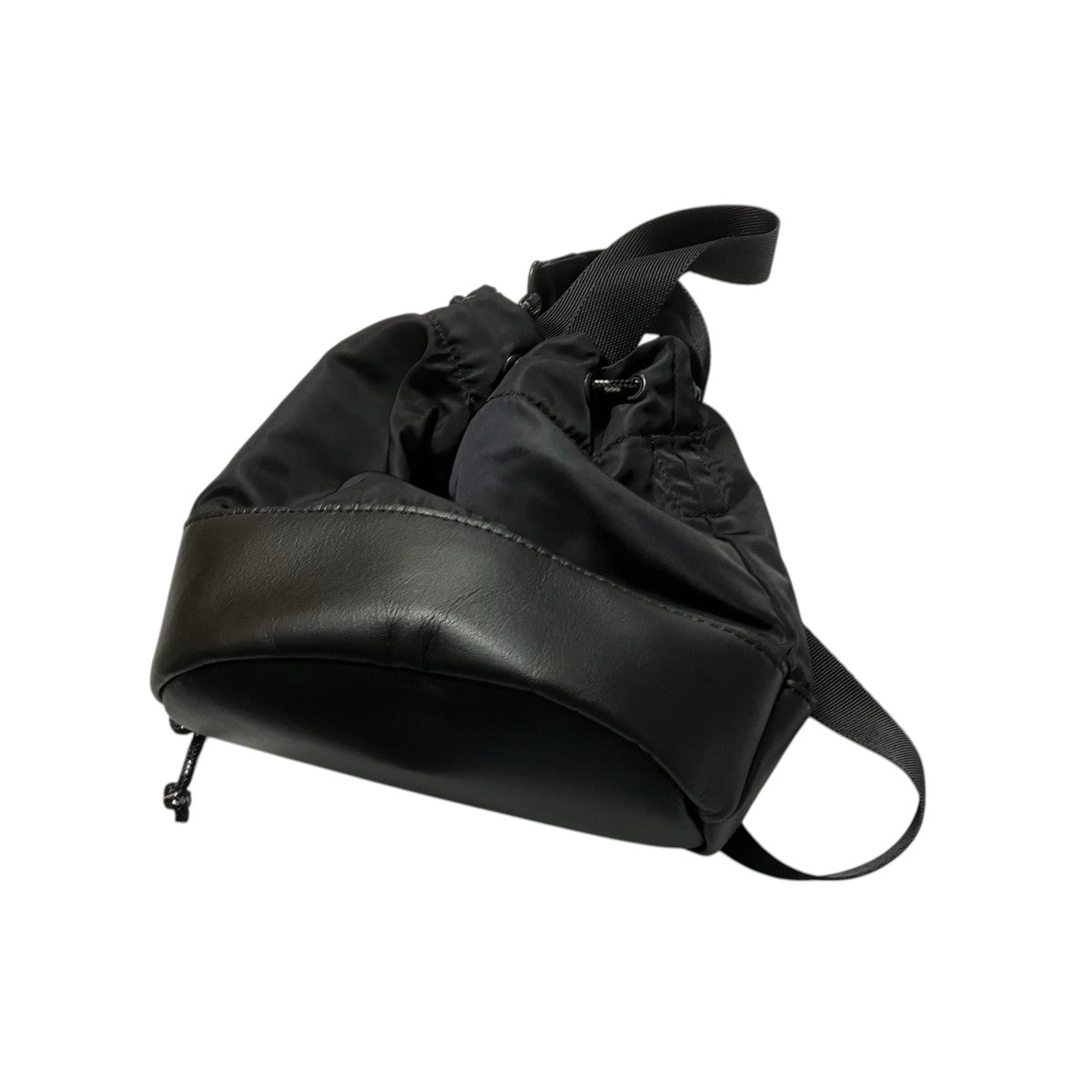 GROUND Y WRINKLED NYLON 2 WAY POUCHレザーナイロンショルダーバッグ 古着・中古-2枚目のアイテム画像