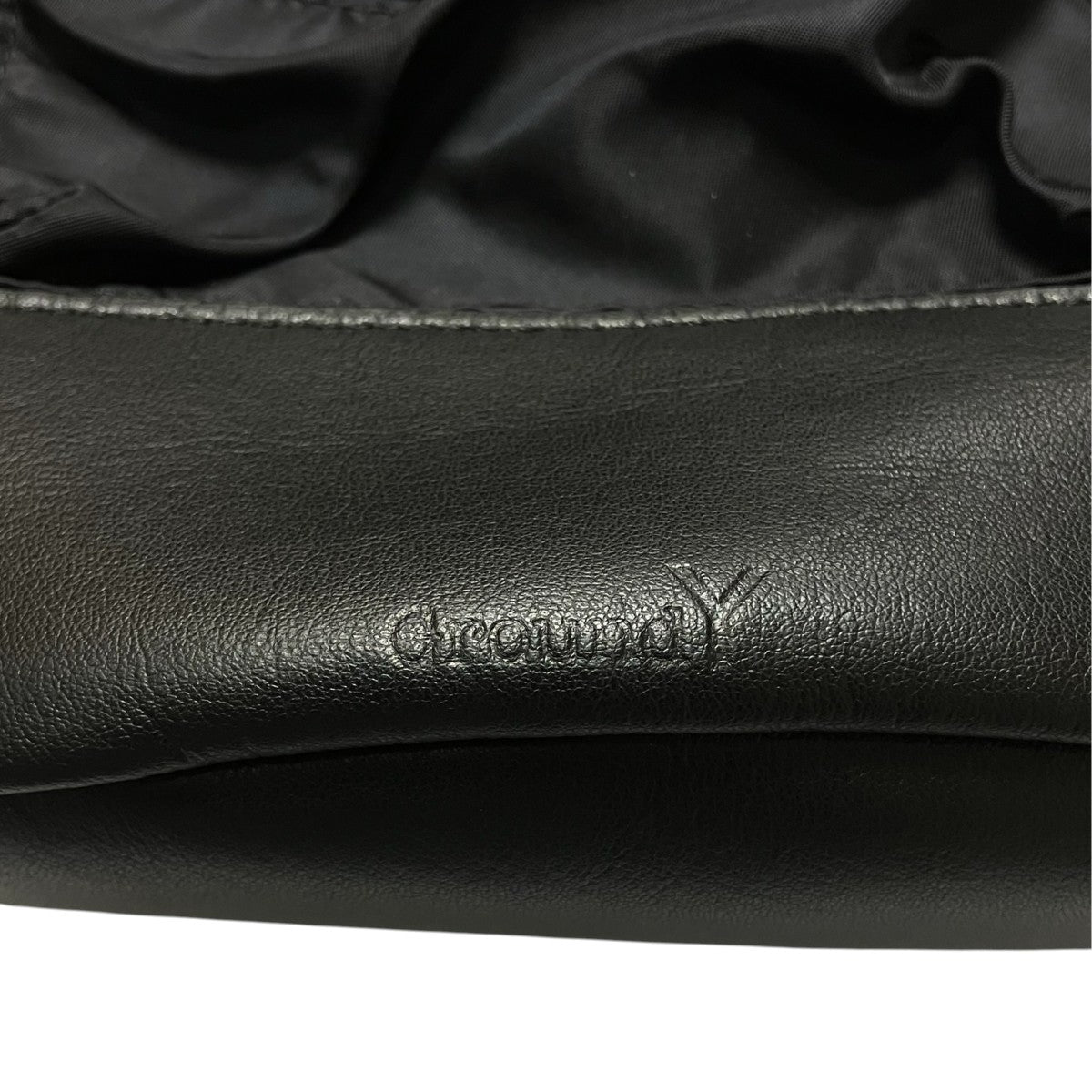 GROUND Y WRINKLED NYLON 2 WAY POUCHレザーナイロンショルダーバッグ 古着・中古-3枚目のアイテム画像