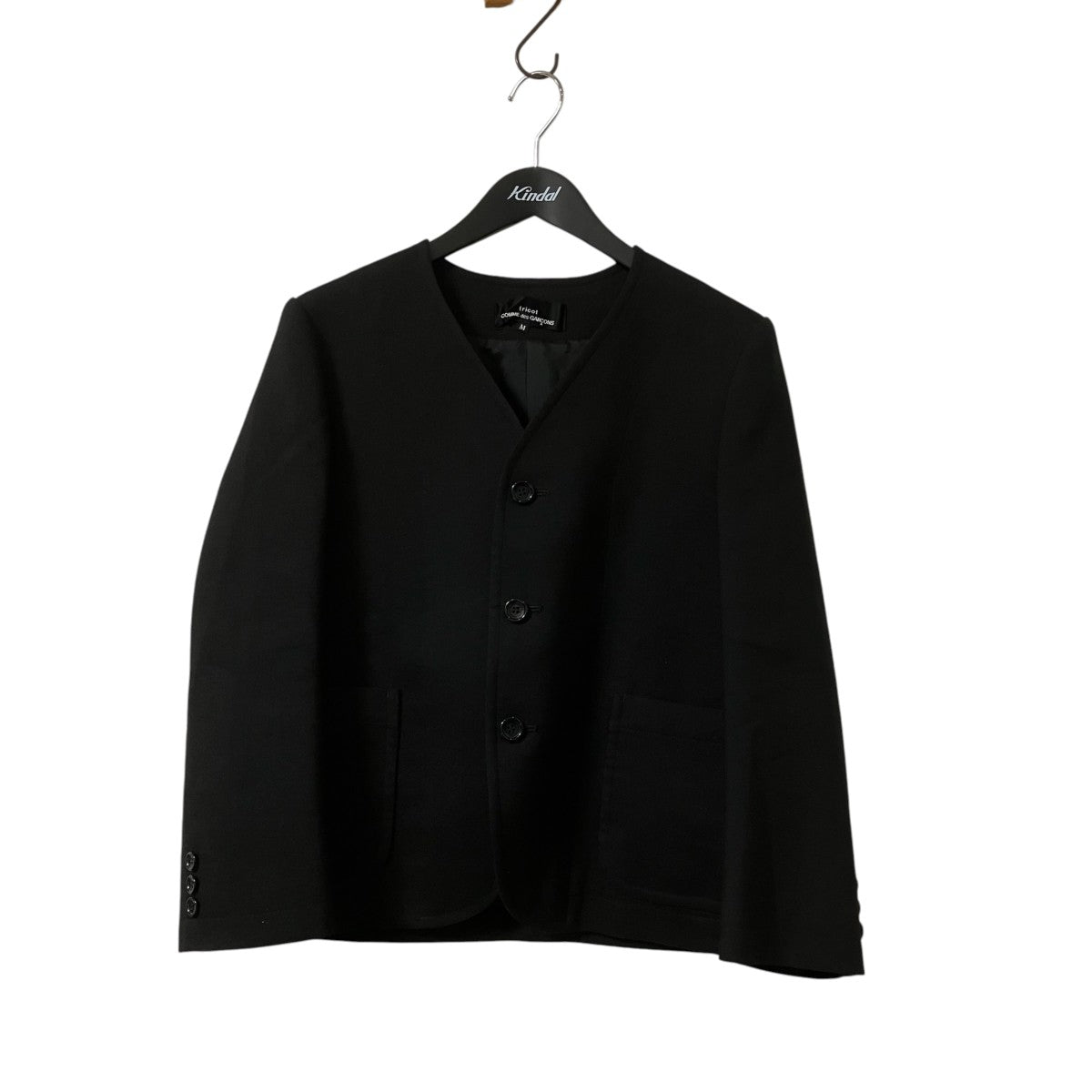 tricot COMME des GARCONS 20AWウールリネンノーカラージャケットTF-J010 古着・中古-1枚目のアイテム画像