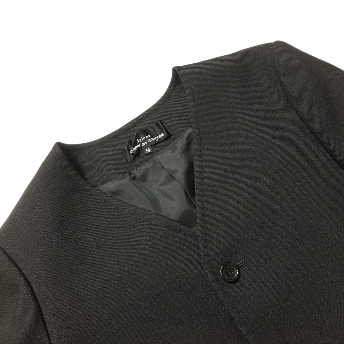 tricot COMME des GARCONS 20AWウールリネンノーカラージャケットTF-J010 古着・中古-3枚目のアイテム画像