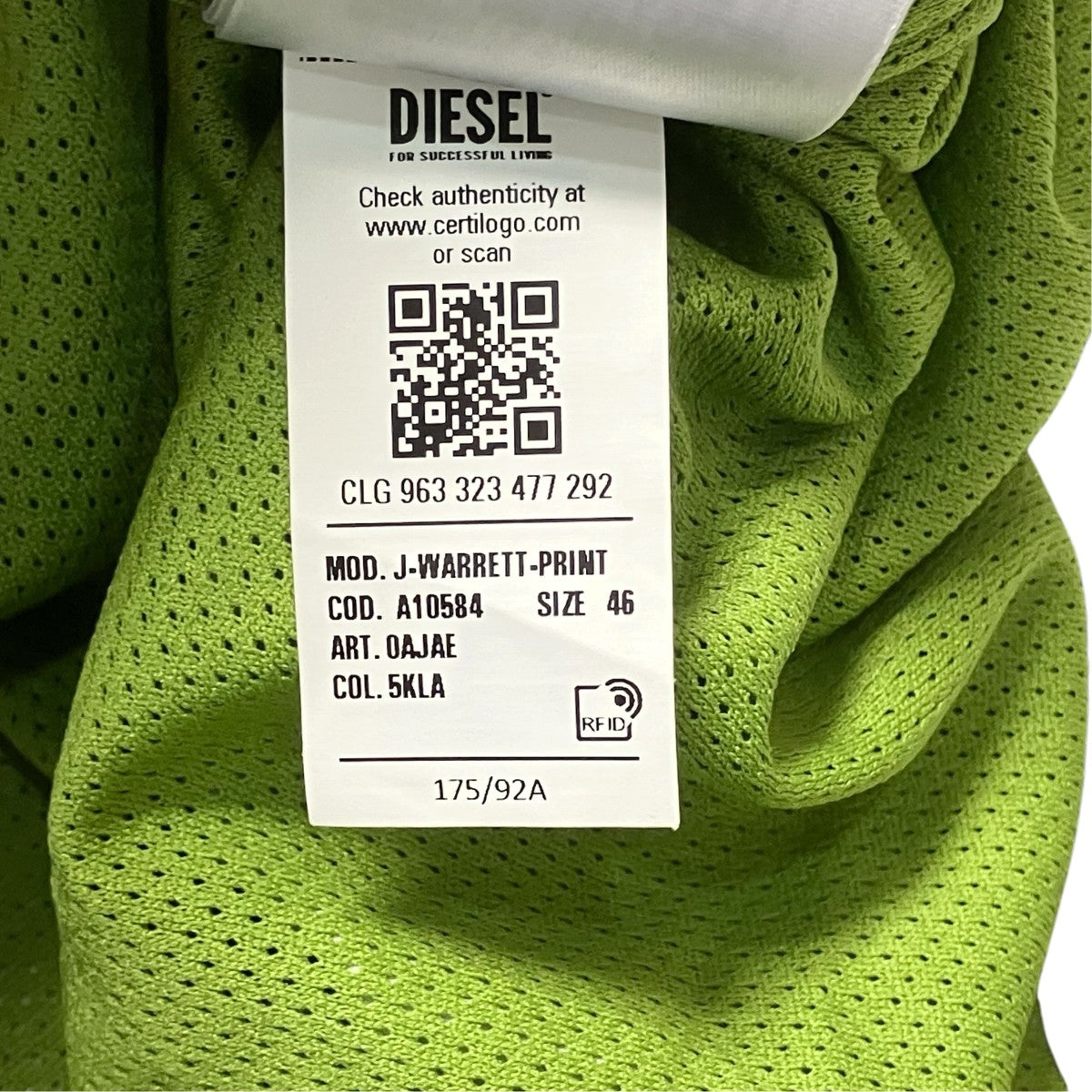 DIESEL J-WARRETT-PRINTナイロンジャケットA10584 古着・中古-6枚目のアイテム画像