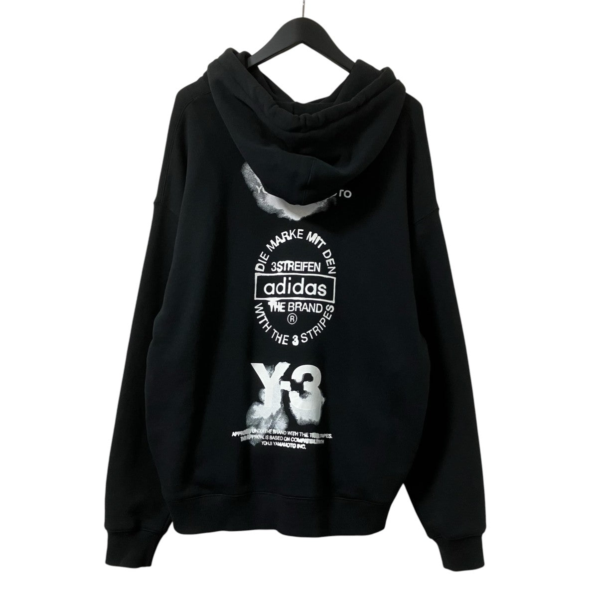 Y-3 GRAPHIC HOODIEバックプリントフーディーJX4748 古着・中古-2枚目のアイテム画像