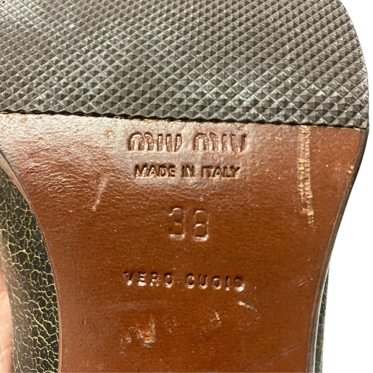 MIU MIU クラックレザーサイドゴアシューズ 古着・中古-8枚目のアイテム画像