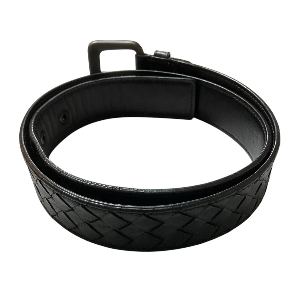 BOTTEGA VENETA イントレチャートレザーベルト 古着・中古-2枚目のアイテム画像