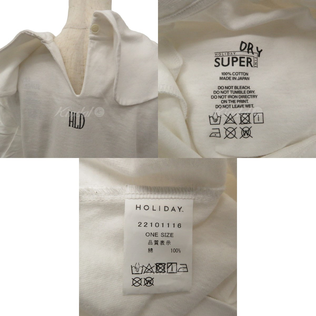 holiday(ホリデー) リタンカラー トップス SUPER FINE DRY PURITAN COLLAR S／S TOPS