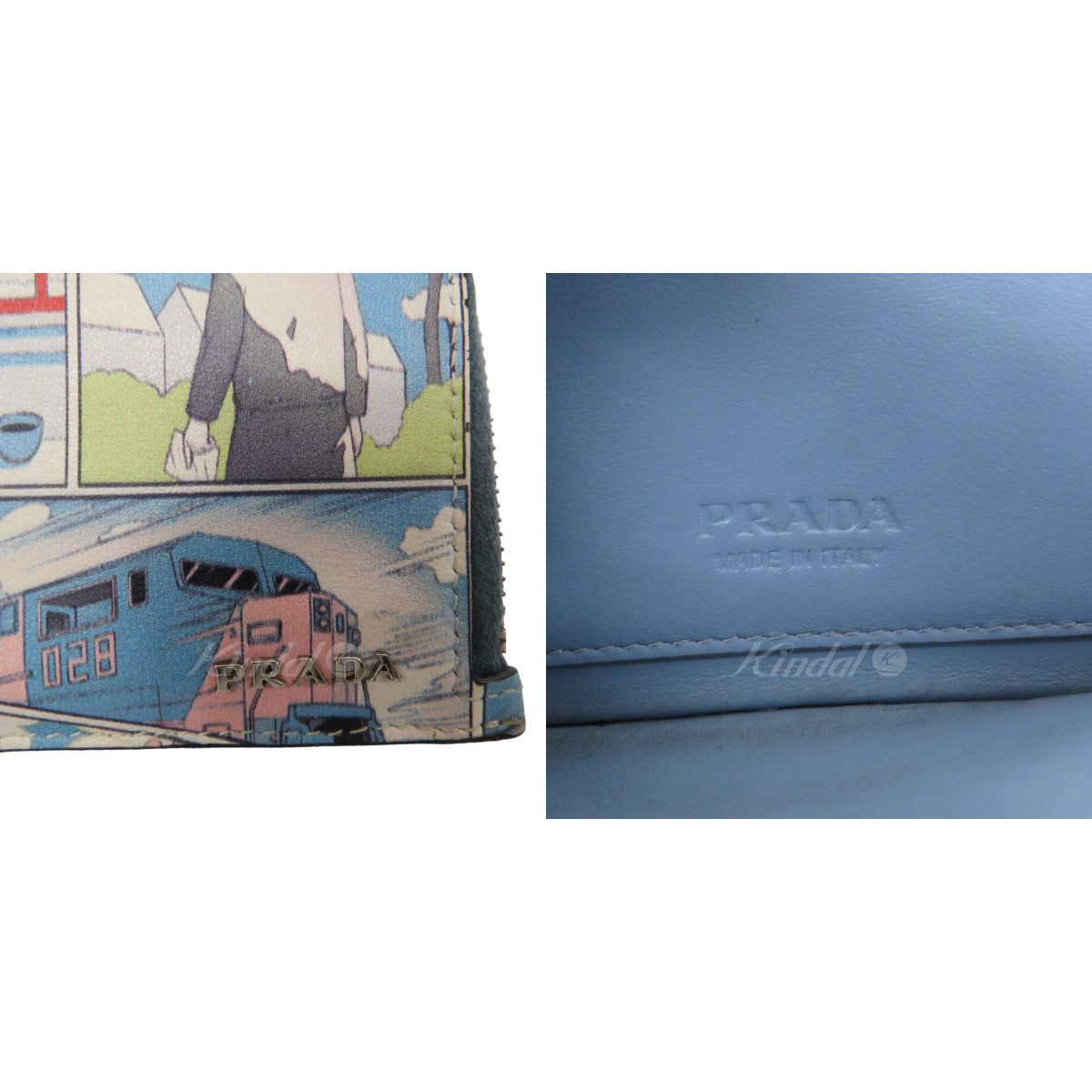 PRADA(プラダ) コミックプリント カード・コインケース 2MC021 ブルー ...