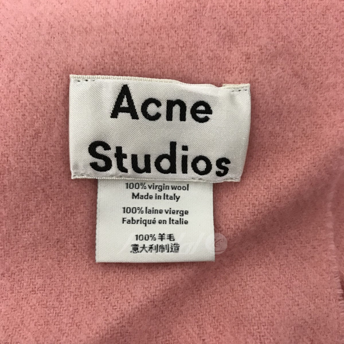 Acne STUDIOS(アクネストゥディオズ) ウールフリンジマフラー ピンク サイズ:200×70cm レディース マフラー・スカーフ・ストール 中古・古着