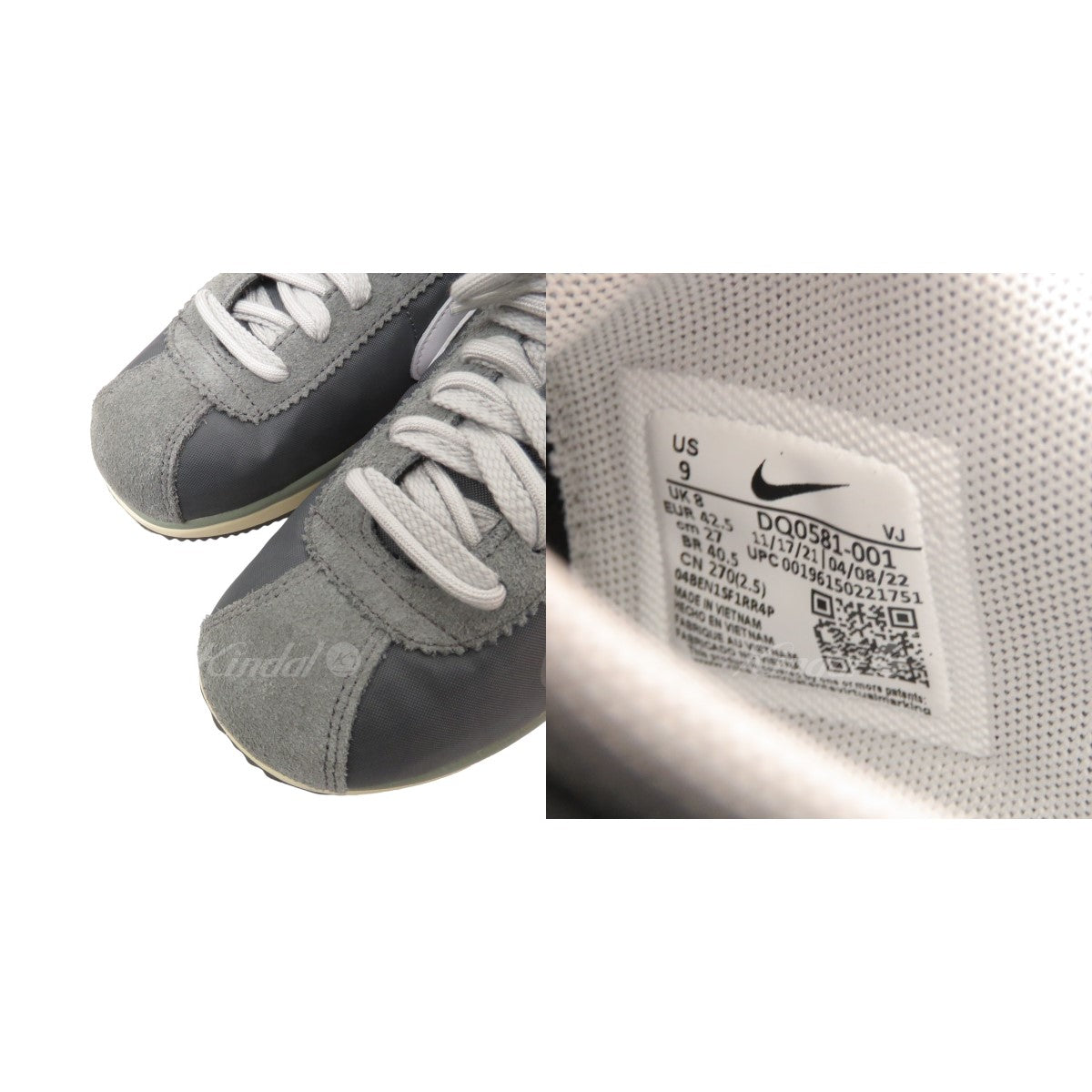 NIKE × sacai Zoom Cortez Iron Grey ズーム コルテッツ アイアングレー DQ0581-001 グレー サイズ 27．0ｃｍ｜【公式】カインドオルオンライン  ブランド古着・中古通販【kindal】