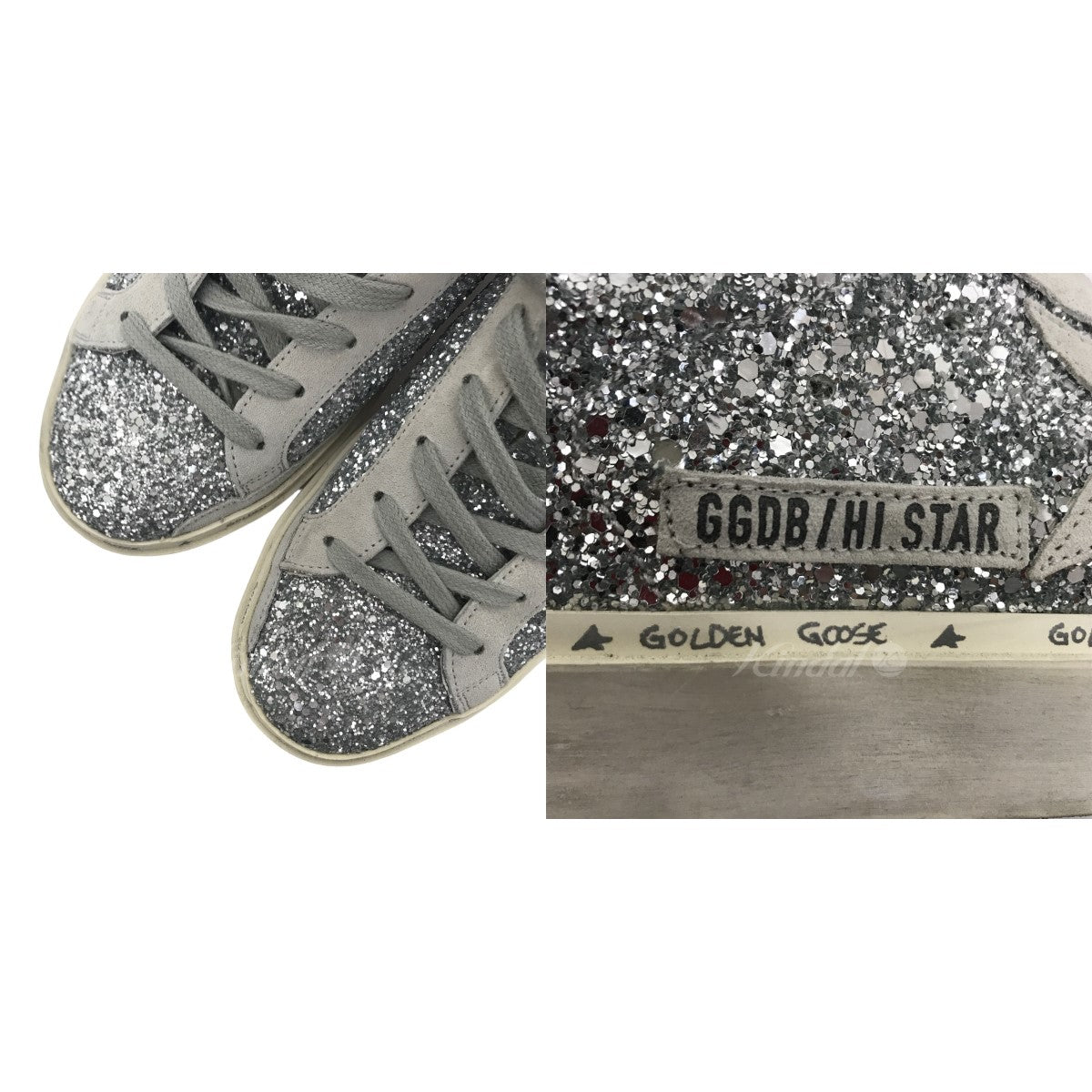 br>GOLDEN GOOSE <br>Hi Star silver glitter sneakers スニーカー