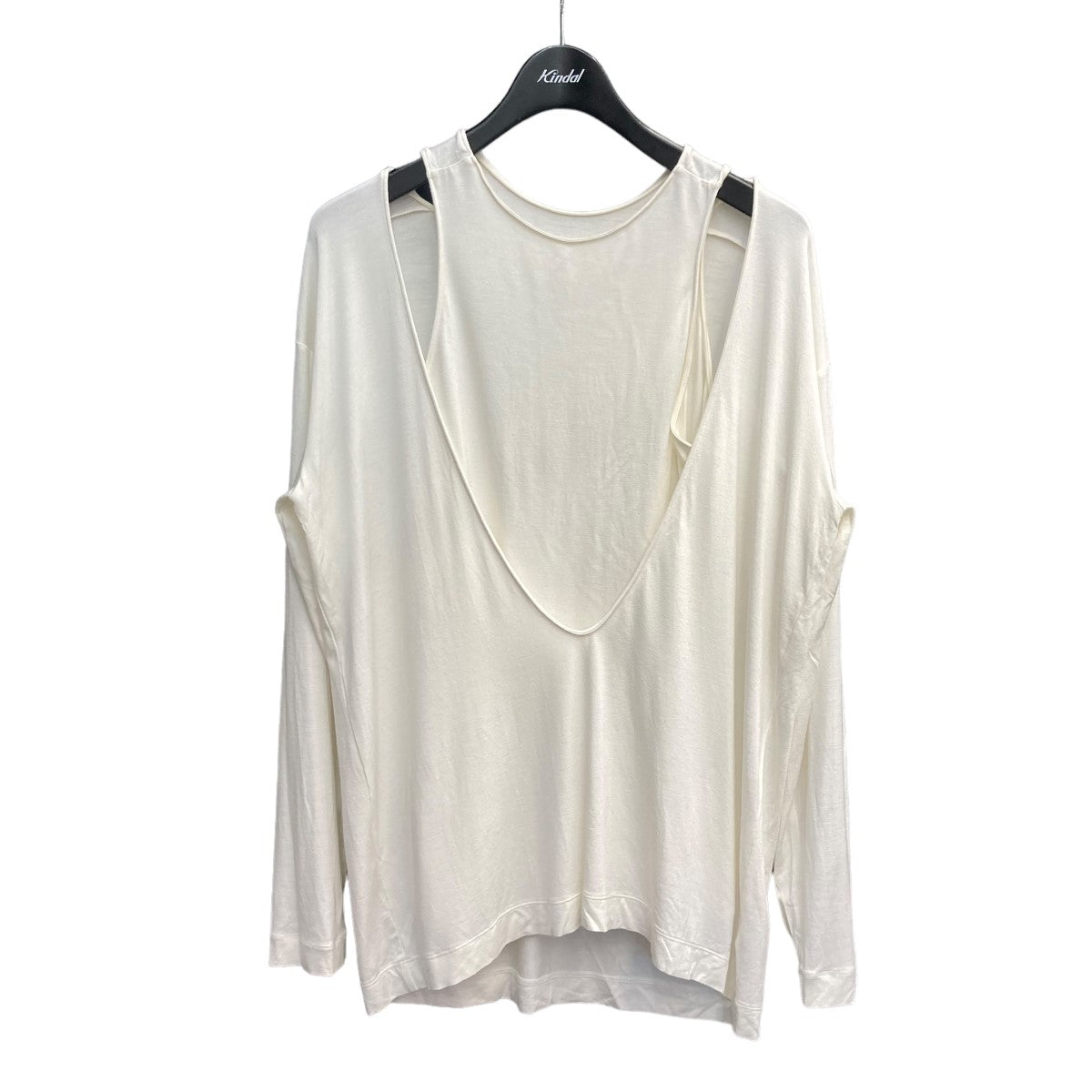 yo BIOTOP Lingerie(ヨー ビオトープ) silk jersey layered U topsレイヤードユーネックカットソー