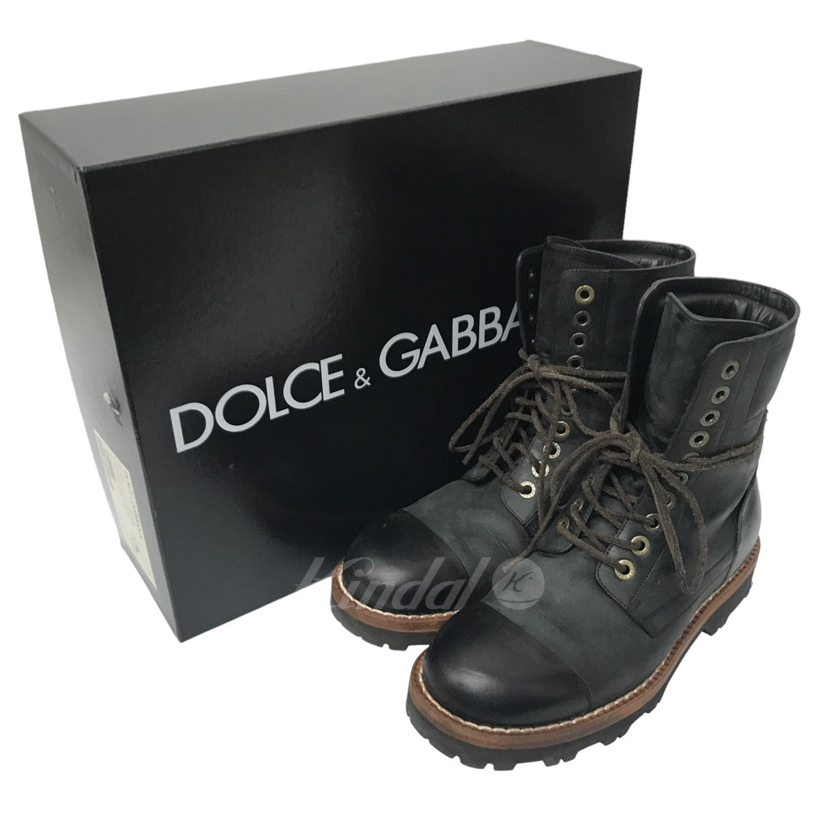 DOLCE＆GABBANA(ドルチェアンドガッバーナ) コンバットブーツ レースアップ レザーワークブーツ CA2863