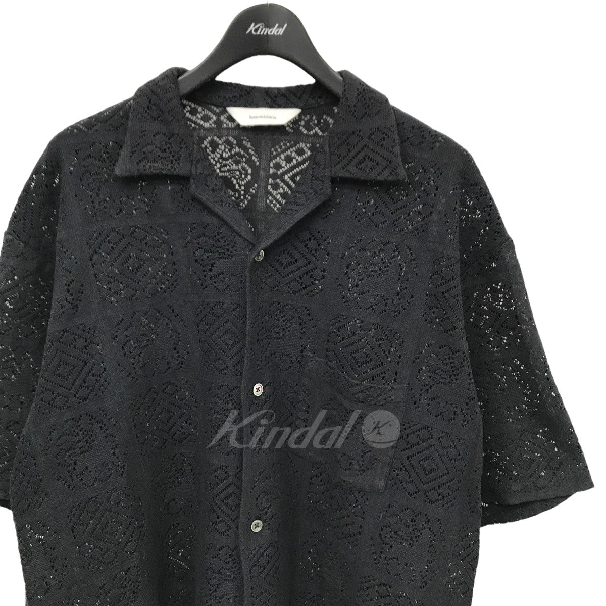 SASQUATCHfabrix．(サスクワァッチファブリックス．) JAH LION LACE H／S OC SHIRT 半袖レースシャツ  23SS-SY5-003 23SS-SY5-003 ブラック サイズ XL｜【公式】カインドオルオンライン ブランド古着・中古通販【kindal】