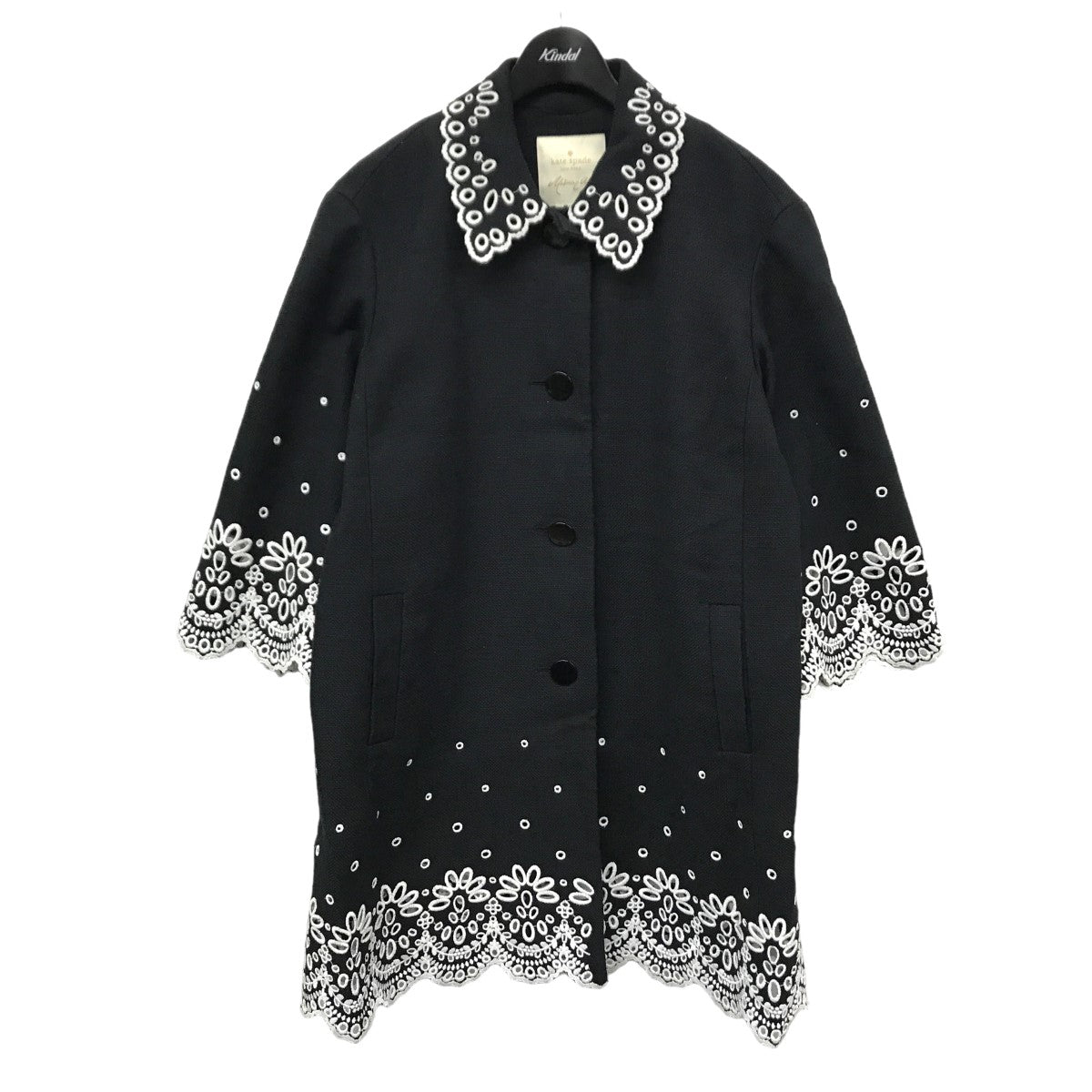 Madison avenue collection レース切替 キャンバス地コート  NJMU8693