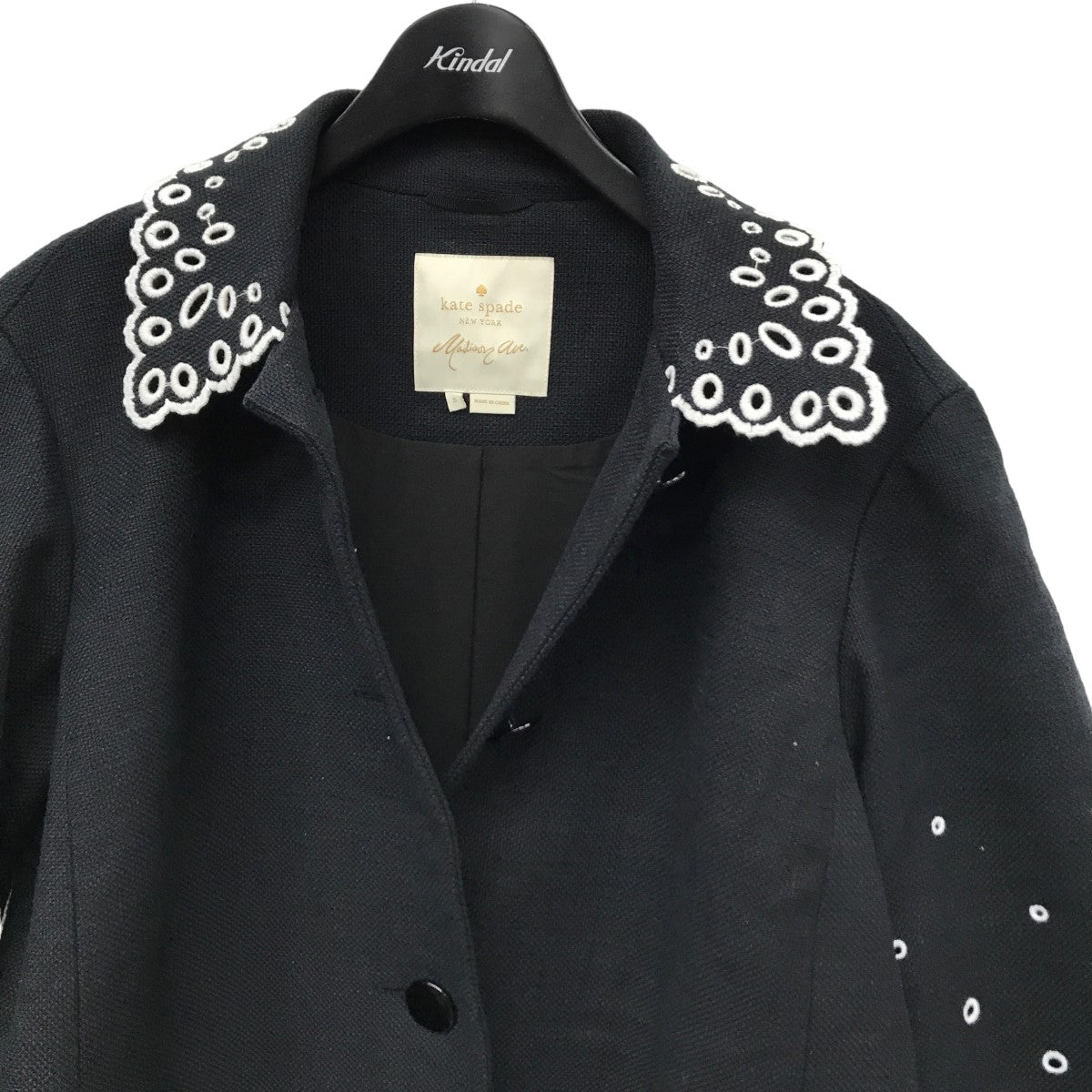 Madison avenue collection レース切替 キャンバス地コート  NJMU8693