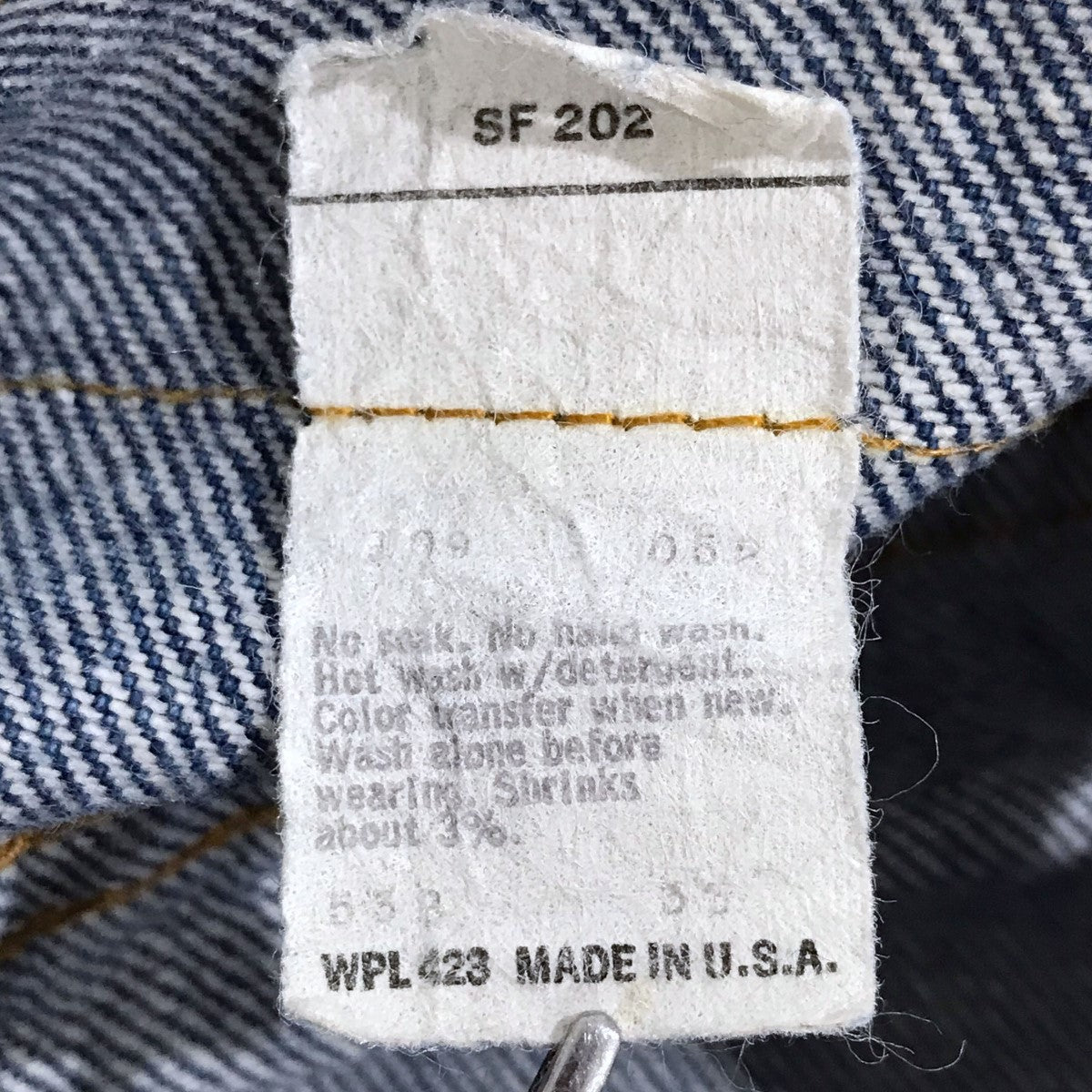 LEVI'S(リーバイス) デニムジャケット 3rd TYPE 米国製 ボタン裏