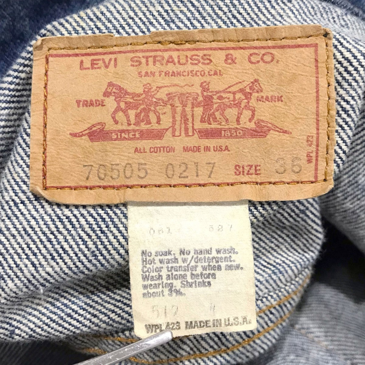 LEVI'S(リーバイス) デニムジャケット 米国製 ボタン裏527 WPL423 70505-0217 70505-0217 インディゴ サイズ  36｜【公式】カインドオルオンライン ブランド古着・中古通販【kindal】