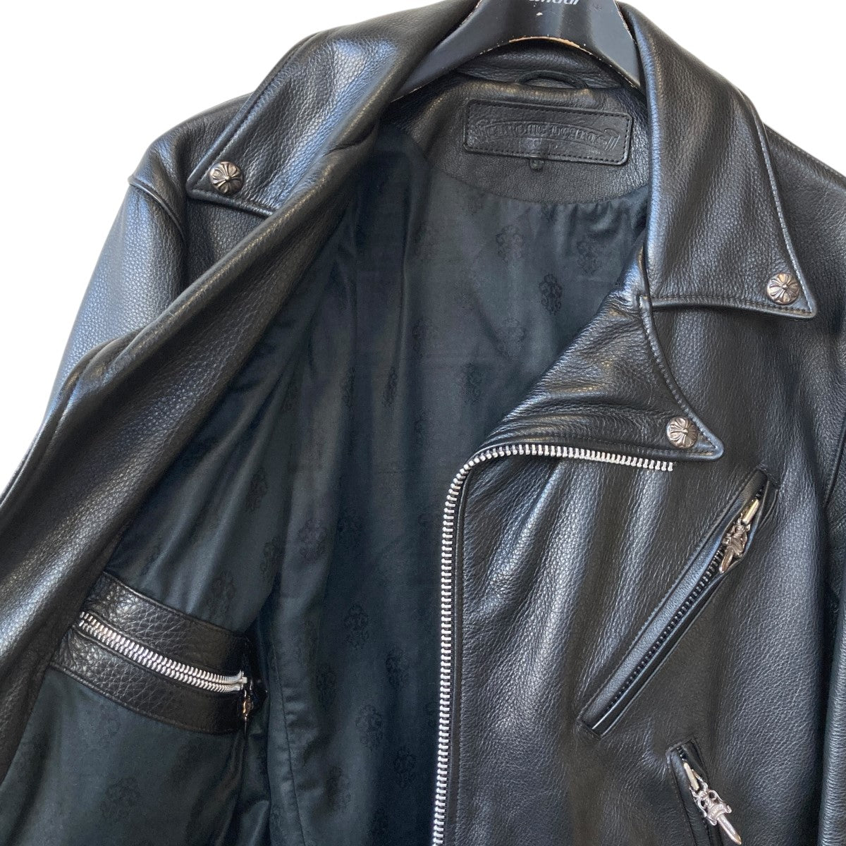 CHROME HEARTS JJ DEAN ダガージップレザーダブルライダース ジャケット の古着・中古アイテム