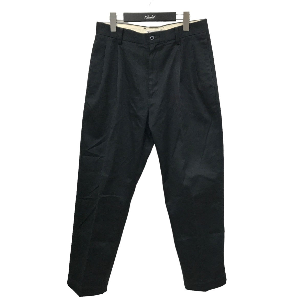 WACKO MARIA(ワコマリア) Pleated TROUSERS1タックテーパードパンツ ネイビー サイズ:M メンズ パンツ 中古・古着