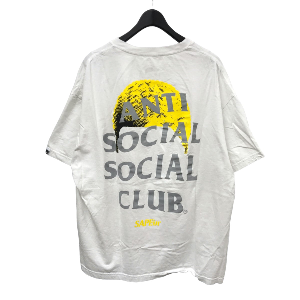 SAPEur×ANTI Social Social CLUB(サプール×アンチソーシャルソーシャルクラブ) ロゴプリント クルーネックTシャツ ホワイト サイズ:XXL メンズ Tシャツ・カットソー 中古・古着