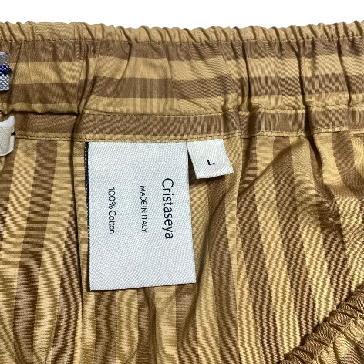 CRISTASEYA(クリスタセヤ) Striped Cotton Bermudaストライプハーフ ...