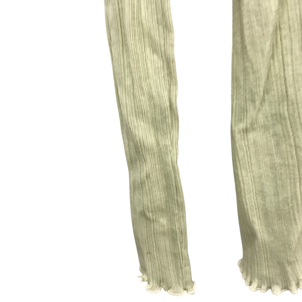 フィーニー PHEENY Cotton nylon rib frill high neck シアーカットソー PA20-CS14 グリーン サイズ：F PHEENY(フィーニー) Cotton nylon rib frill high neckシアー