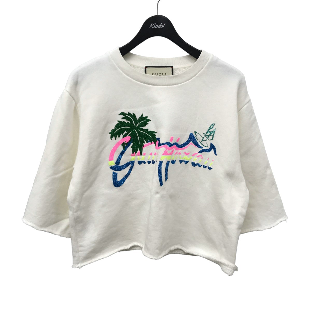 クロップド カットオフ プリント 半袖スウェット 624626 XJCUE