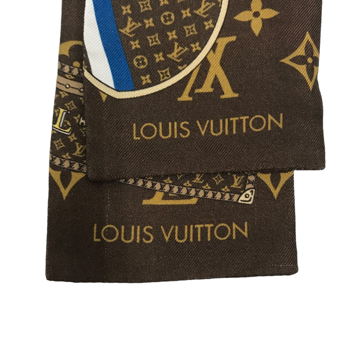 LOUIS VUITTON(ルイヴィトン) バンドー モノグラム トランクス ロゴ スカーフ ブラウン｜【公式】カインドオルオンライン  ブランド古着・中古通販【kindal】