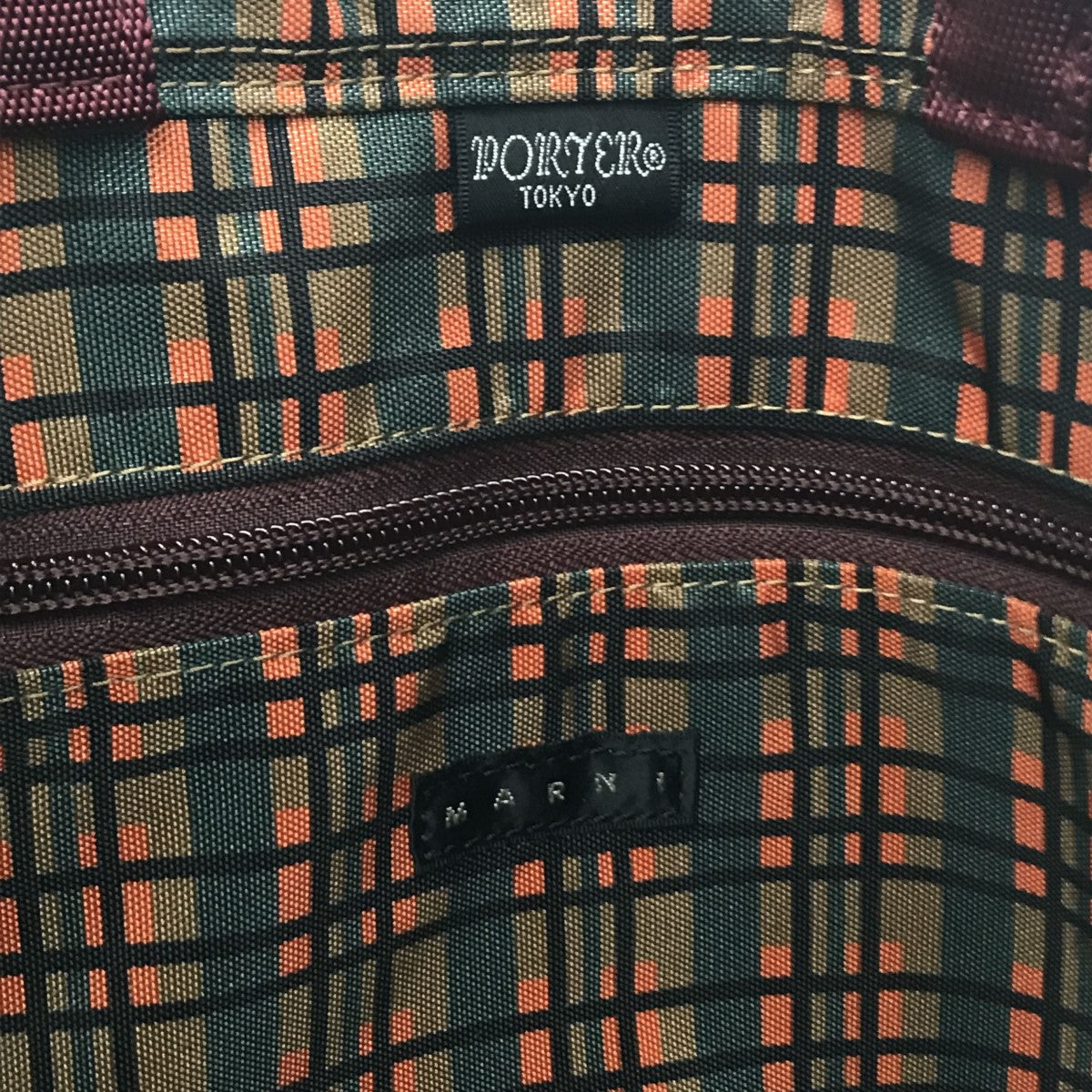 MARNI×PORTER チェック 2WAYバッグ トートバッグ ショルダー