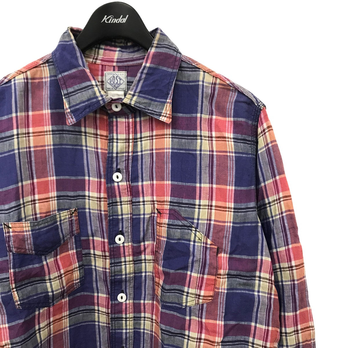 1102 Shirt LP1 linen plaid red チェックシャツ 3201-LP1