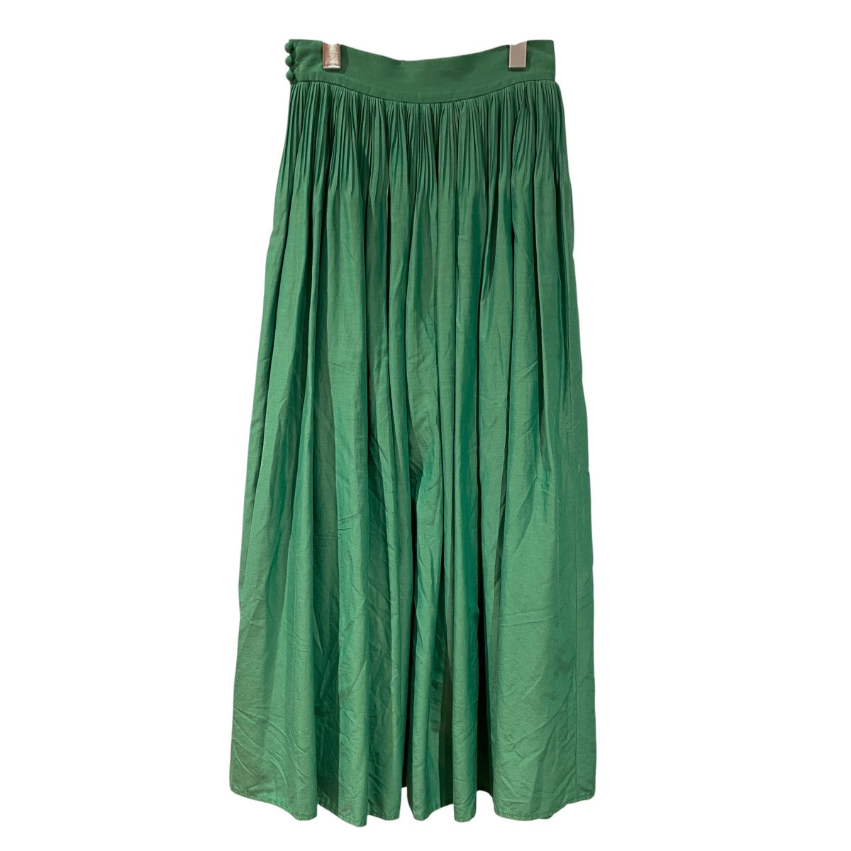 Curved Pleated Flared SkirtロングスカートMM22FW-SK042
