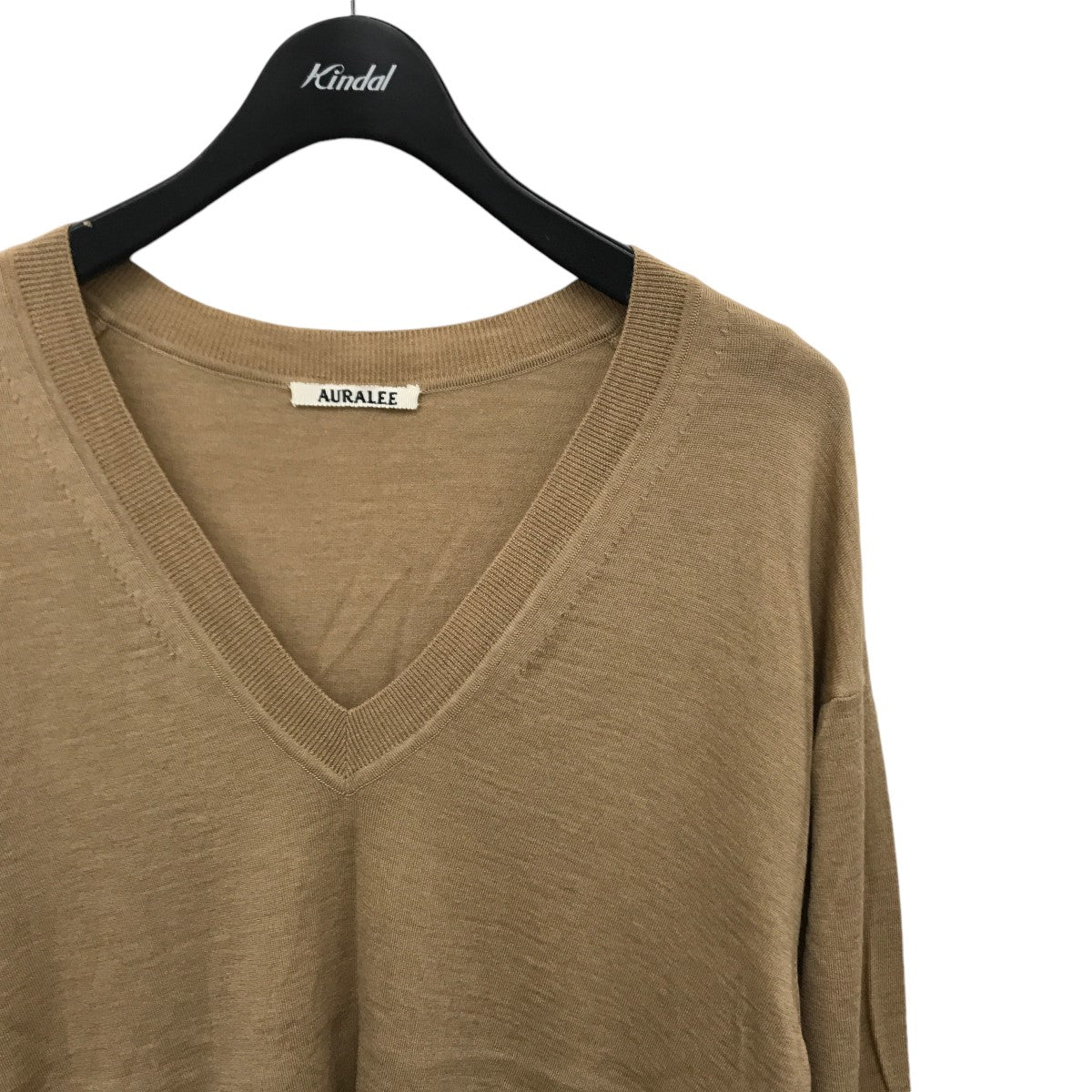 AURALEE(オーラリー) SUPER HIGH GAUGE WOOL KNIT V-NECK P O Vネック 
