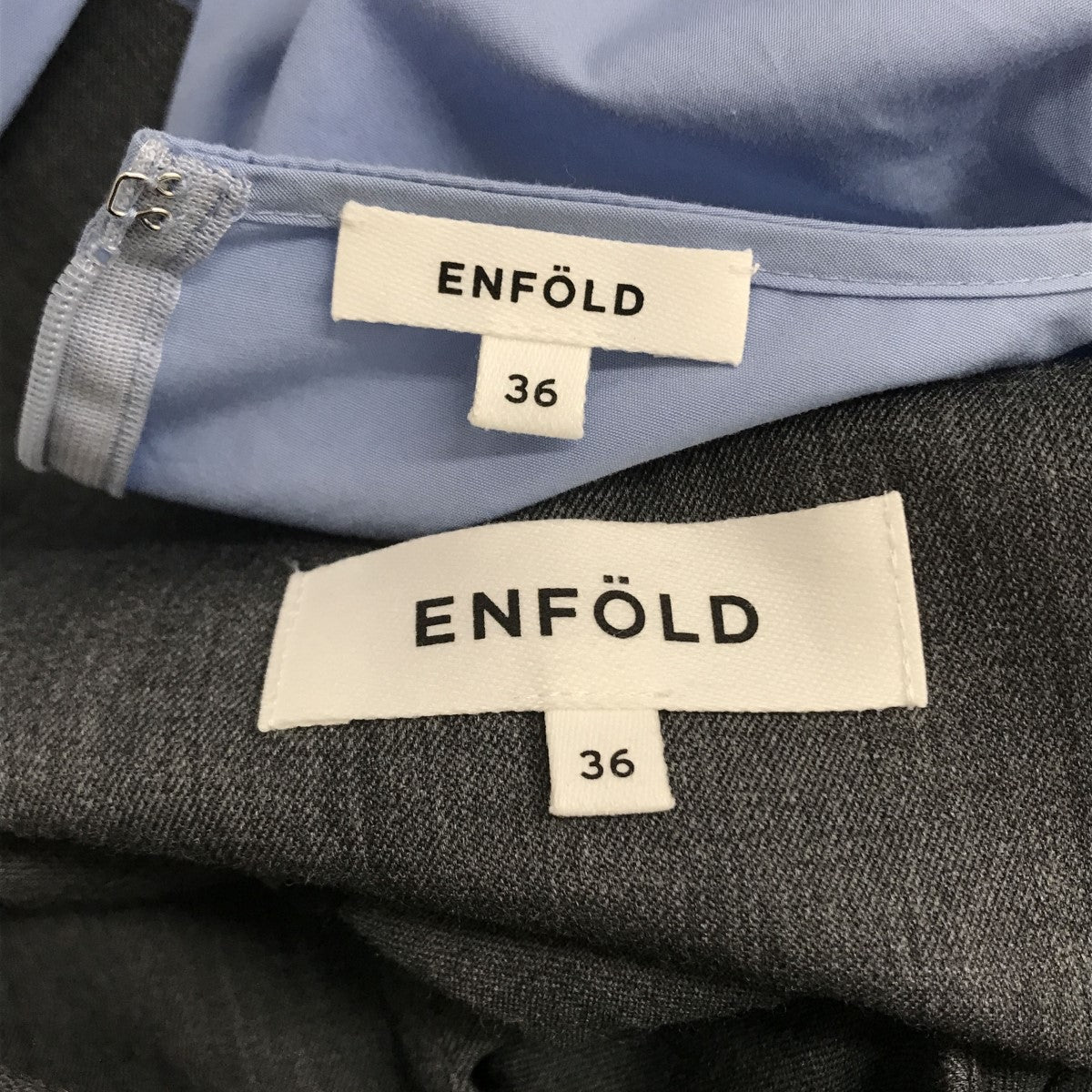 ENFOLD(エンフォルド) セットワンピース 300DS333-0060 300DS333-0060 ブルー×グレー サイズ  36｜【公式】カインドオルオンライン ブランド古着・中古通販【kindal】